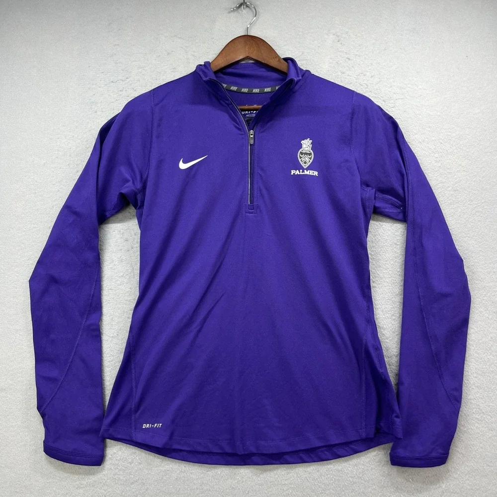 Palmer Chiropractic Nike Pullover Womens Medium Purple 1/2 Zip Element Dri-FIT